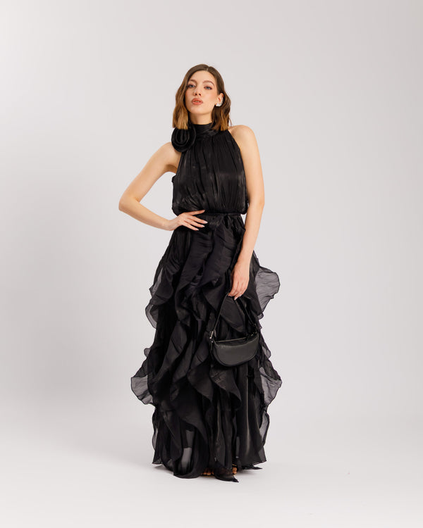 Abito lungo con rouches - R13820