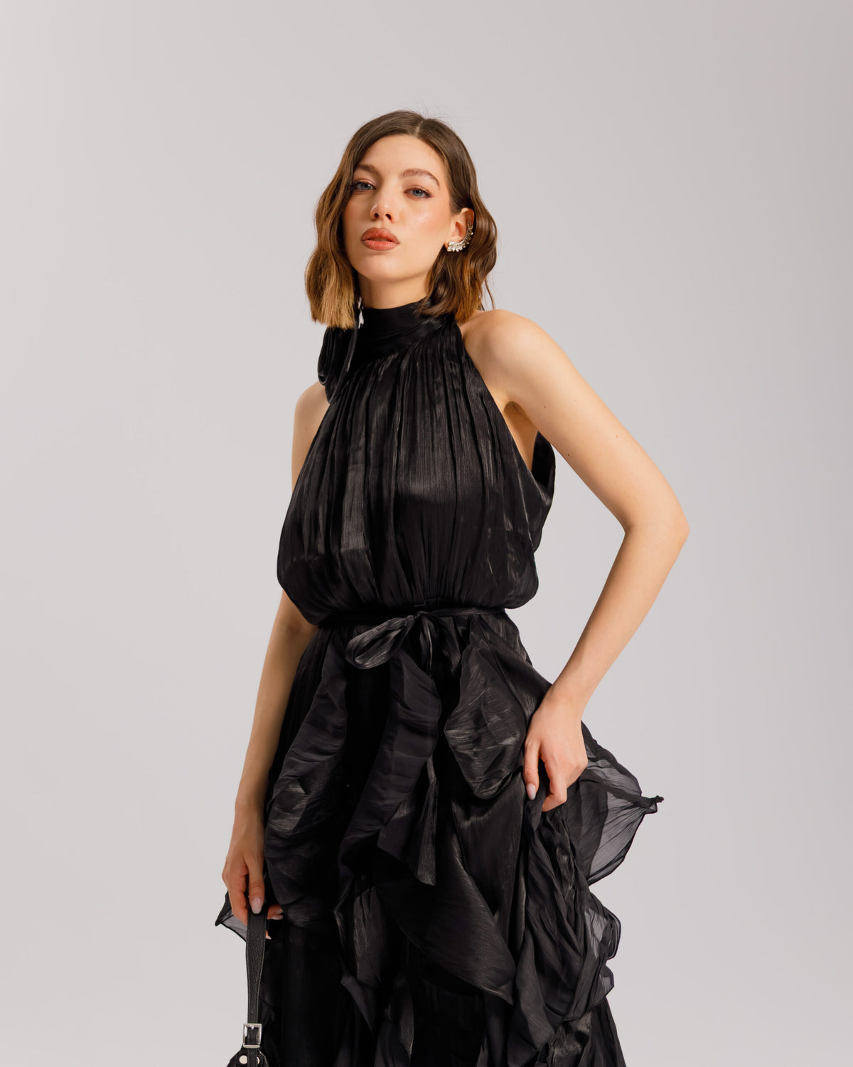 Abito lungo con rouches - R13820