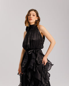 Abito lungo con rouches - R13820