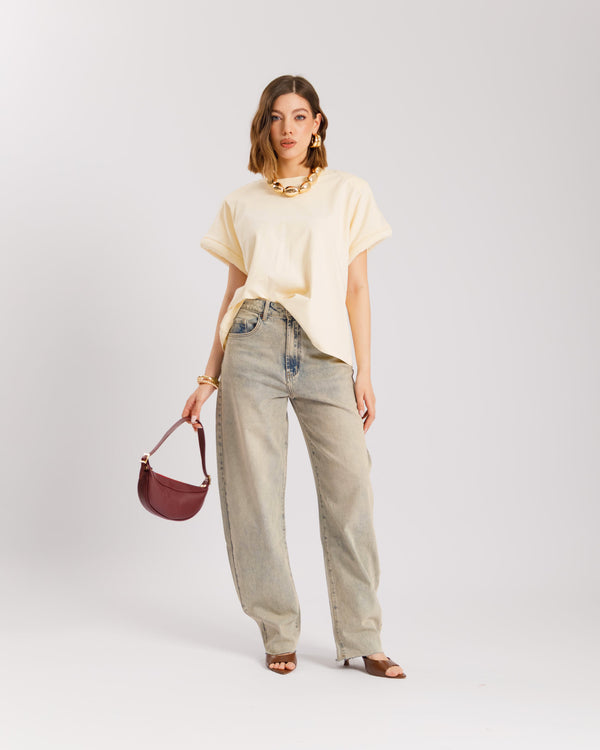 Jeans barrel fit sabbiato - 9475