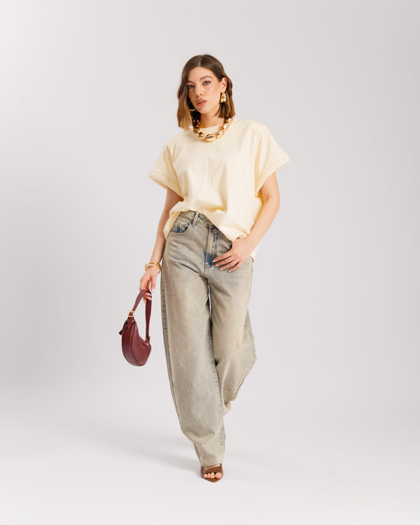 Jeans barrel fit sabbiato - 9475
