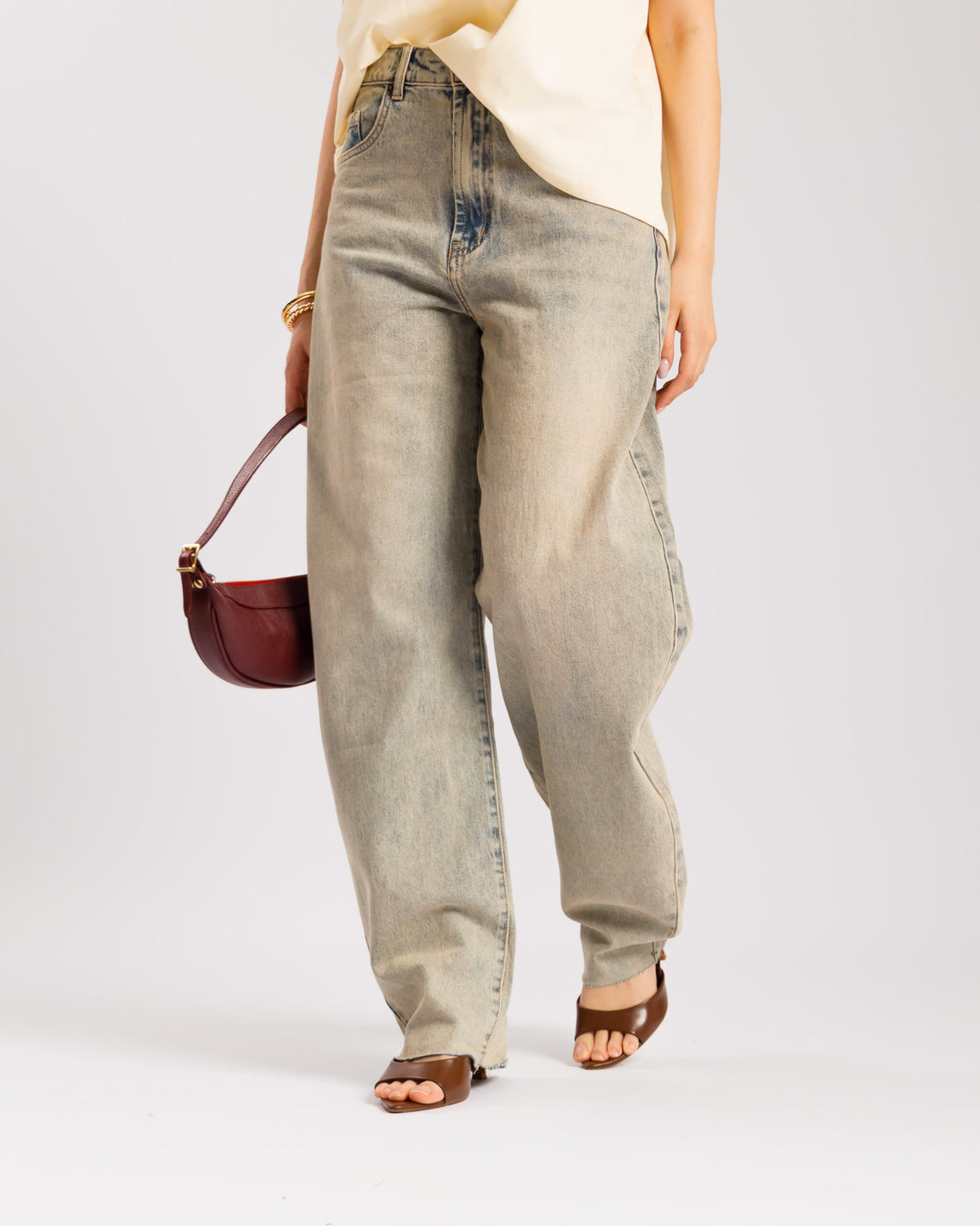 Jeans barrel fit sabbiato - 9475