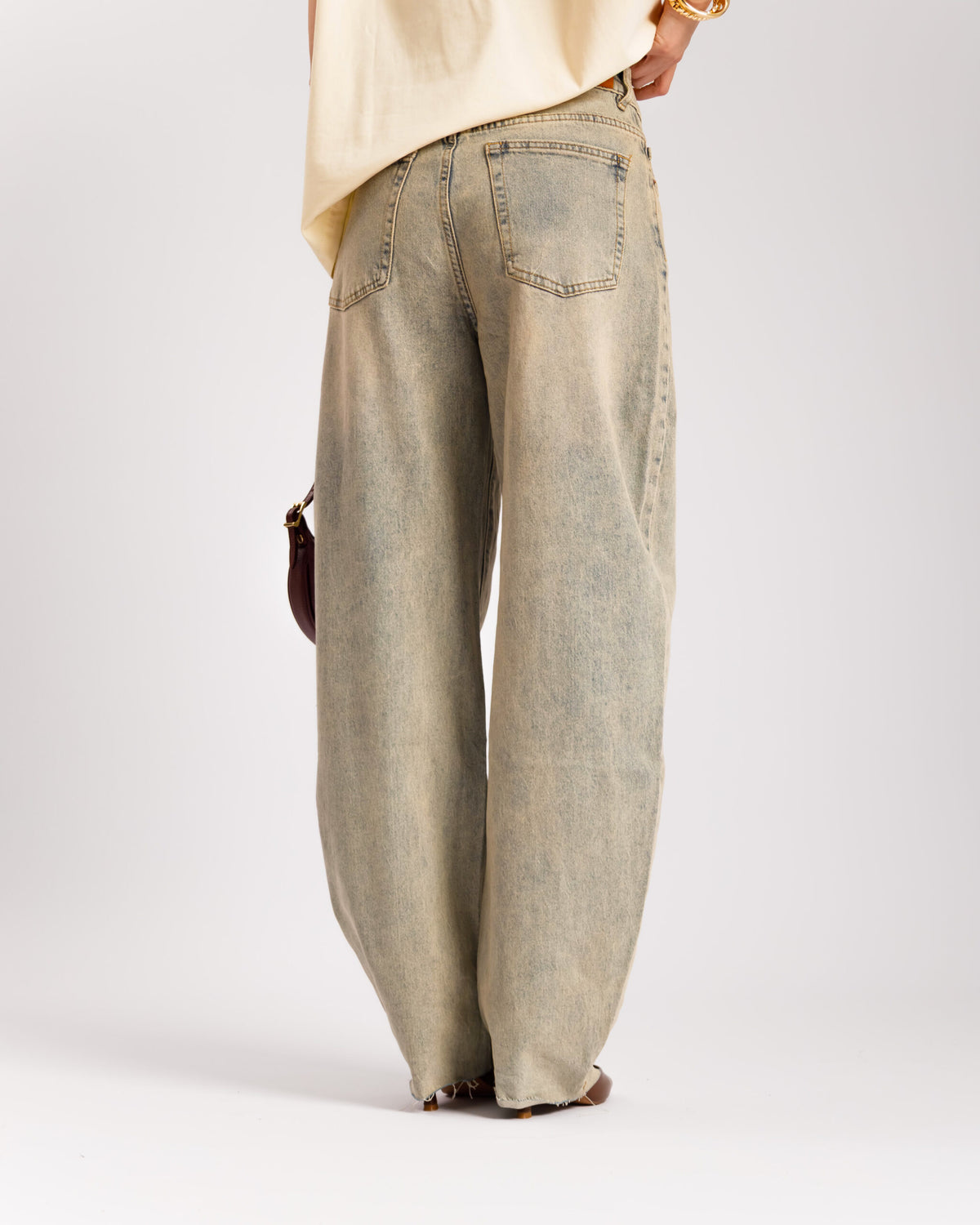 Jeans barrel fit sabbiato - 9475