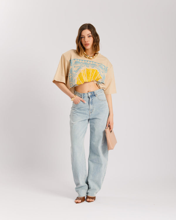 Jeans barrel fit blu chiaro - 9473