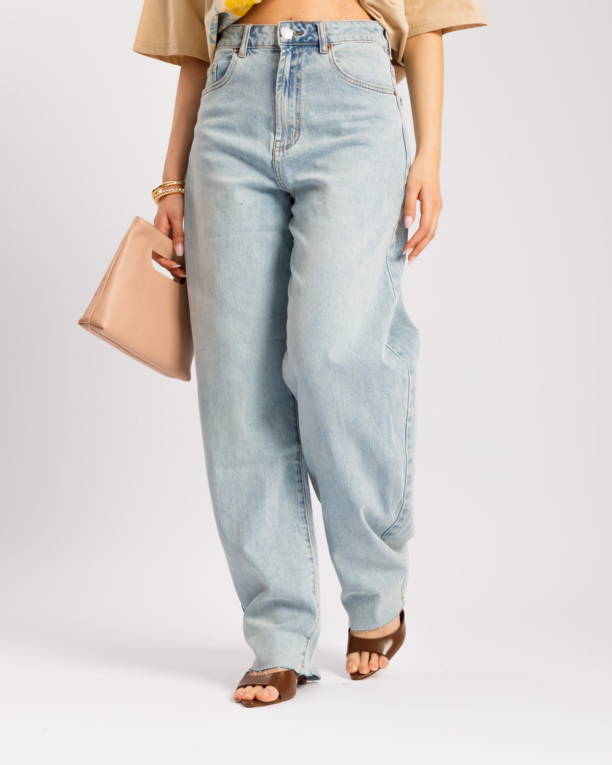 Jeans barrel fit blu chiaro - 9473