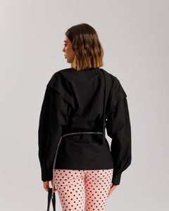 Camicia in cotone con foulard - H13757