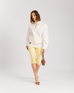 Pantaloni capri pois GIALLO - P15297