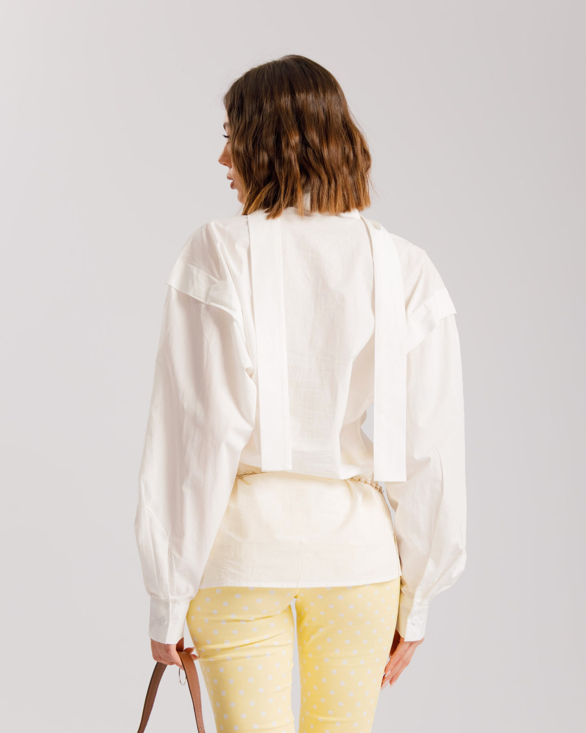 Camicia in cotone con foulard - H13757