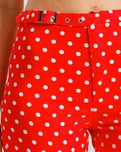 Pantaloni capri pois ROSSO - P15297