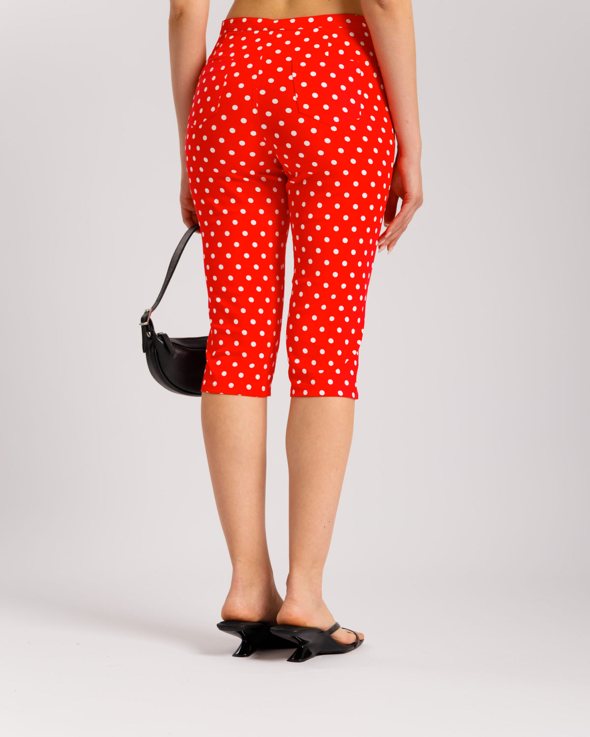 Pantaloni capri pois ROSSO - P15297