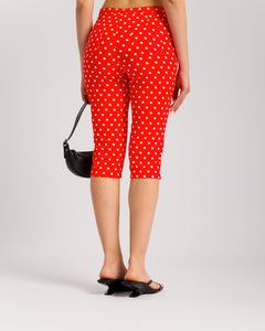 Pantaloni capri pois ROSSO - P15297