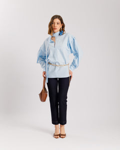 Camicia in cotone con foulard - H13757