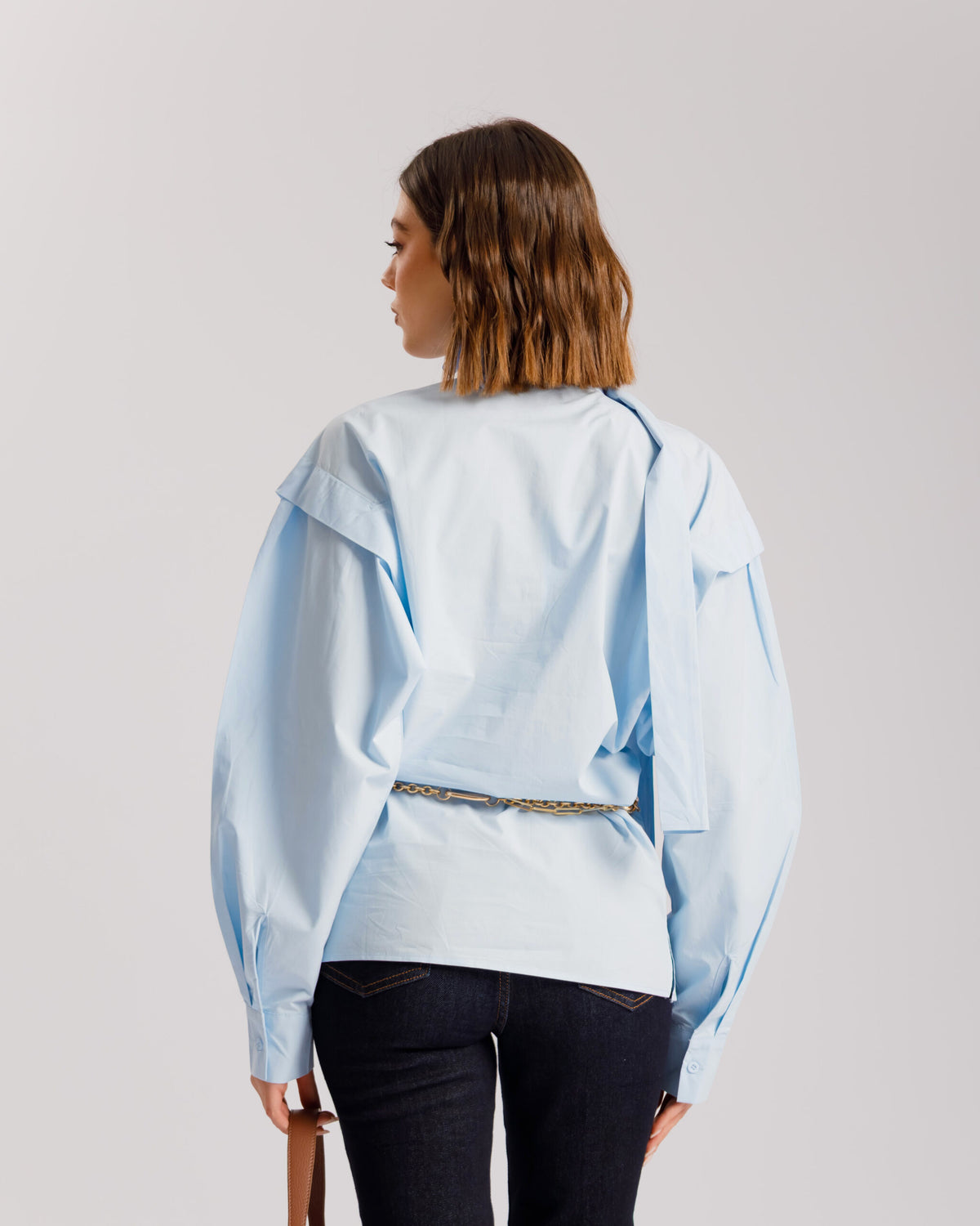 Camicia in cotone con foulard - H13757