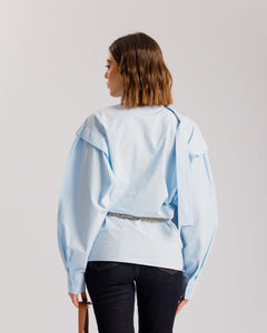 Camicia in cotone con foulard - H13757