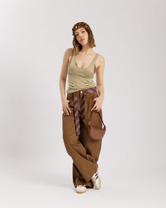 Pantaloni baggy cintura cravatta - 8875