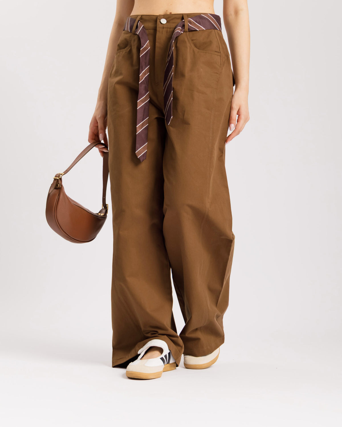 Pantaloni baggy cintura cravatta - 8875