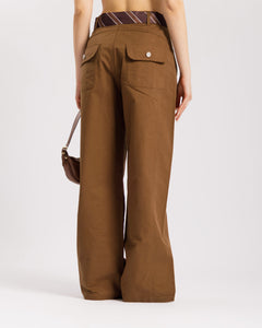 Pantaloni baggy cintura cravatta - 8875
