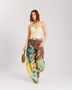 Jeans ballon marrone paint - P12779