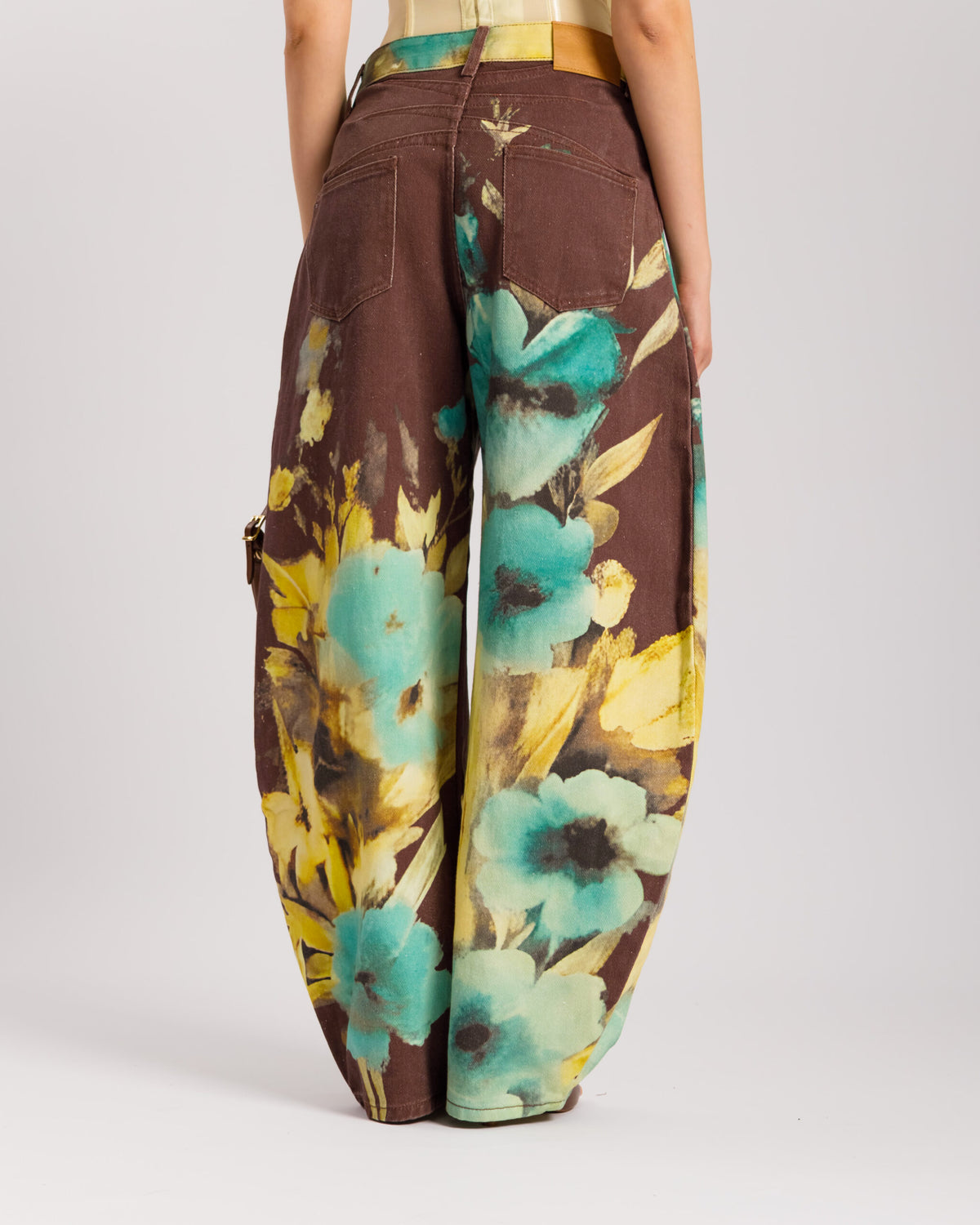 Jeans ballon marrone paint - P12779