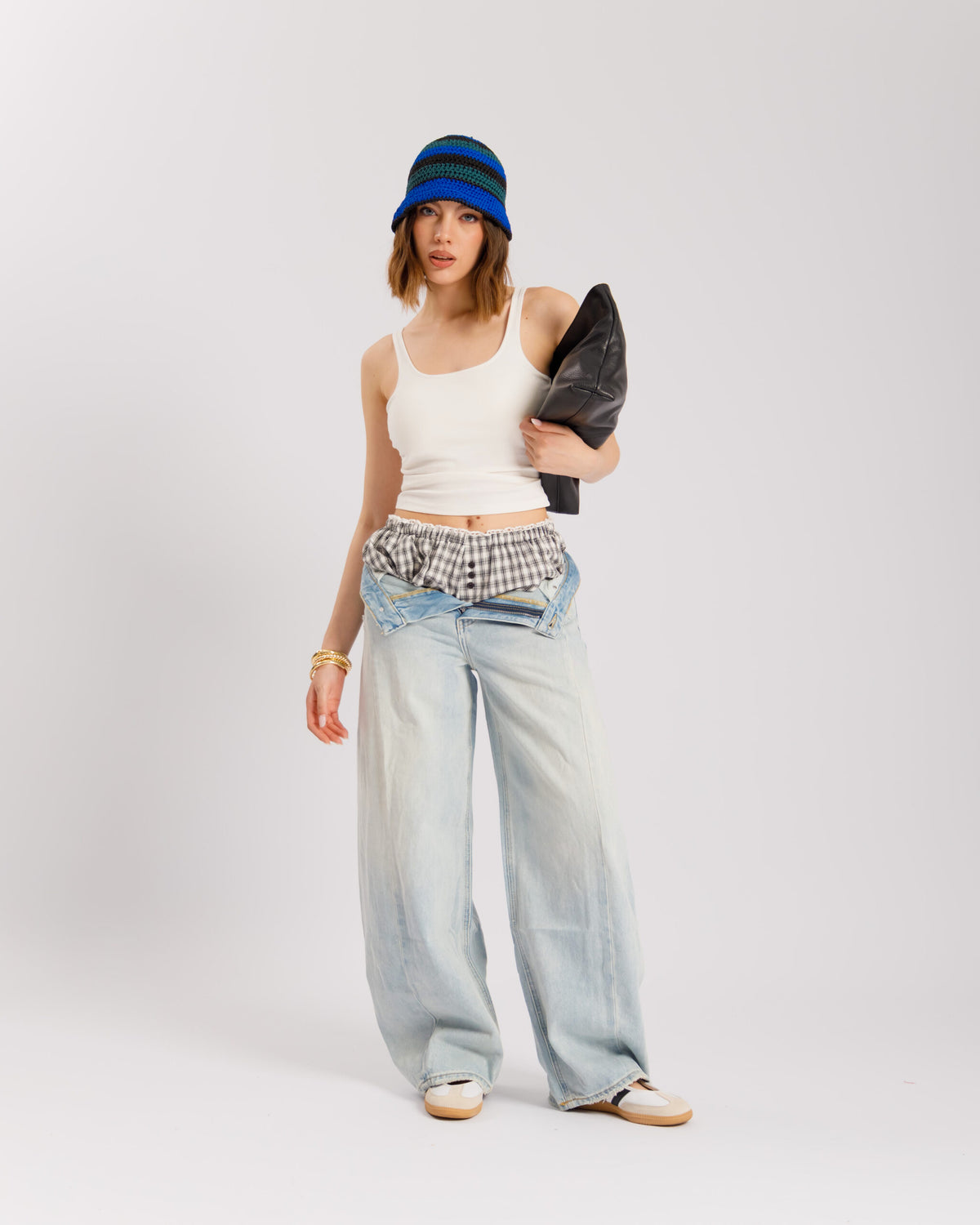 Shorts culotte a quadretti - PJ15252
