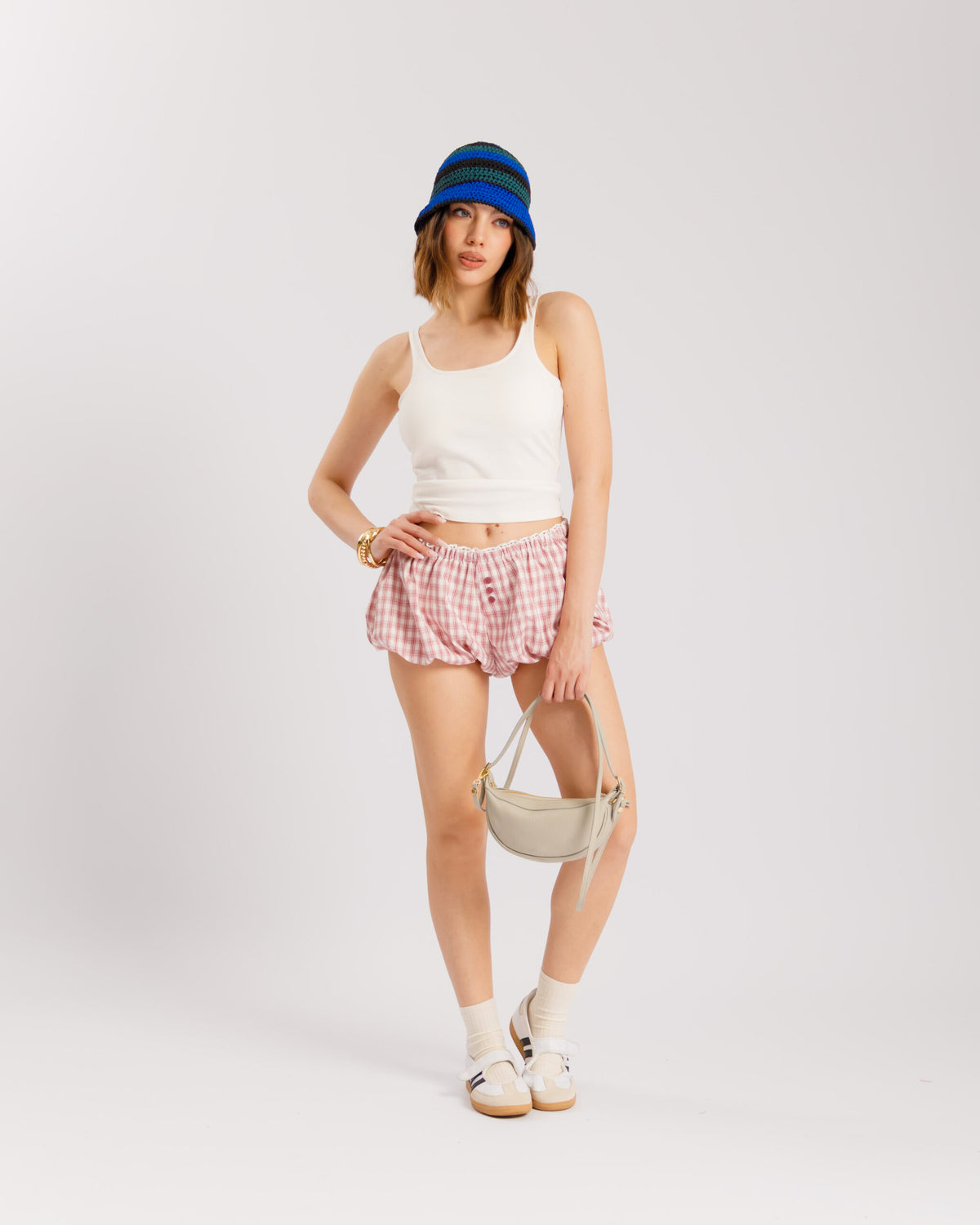Shorts culotte a quadretti - PJ15252