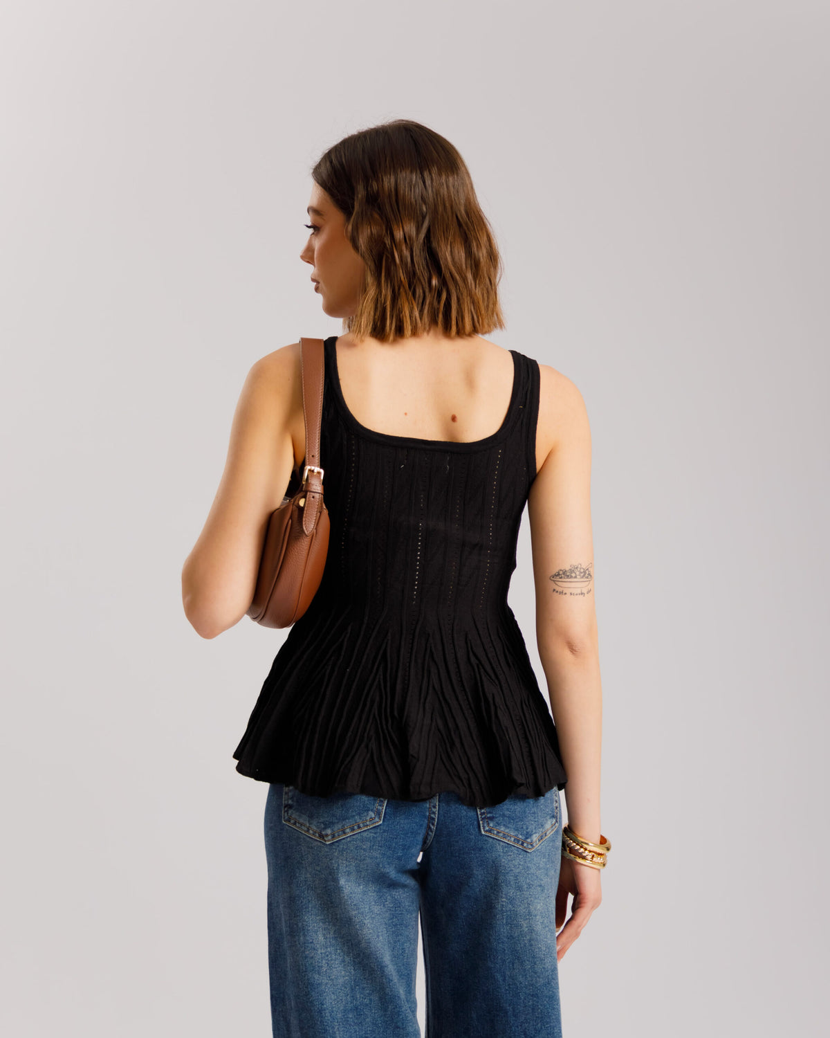 Top increspato con zip - PL11137