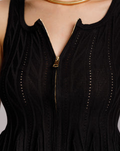 Top increspato con zip - PL11137