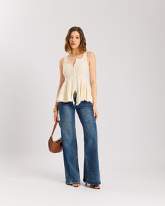 Top increspato con zip - PL11137
