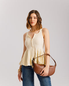 Top increspato con zip - PL11137