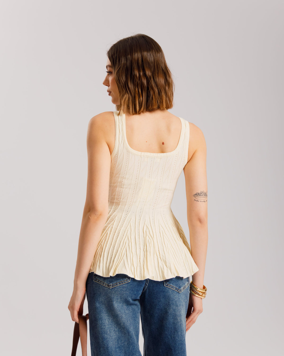 Top increspato con zip - PL11137
