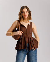Top increspato con zip - PL11137