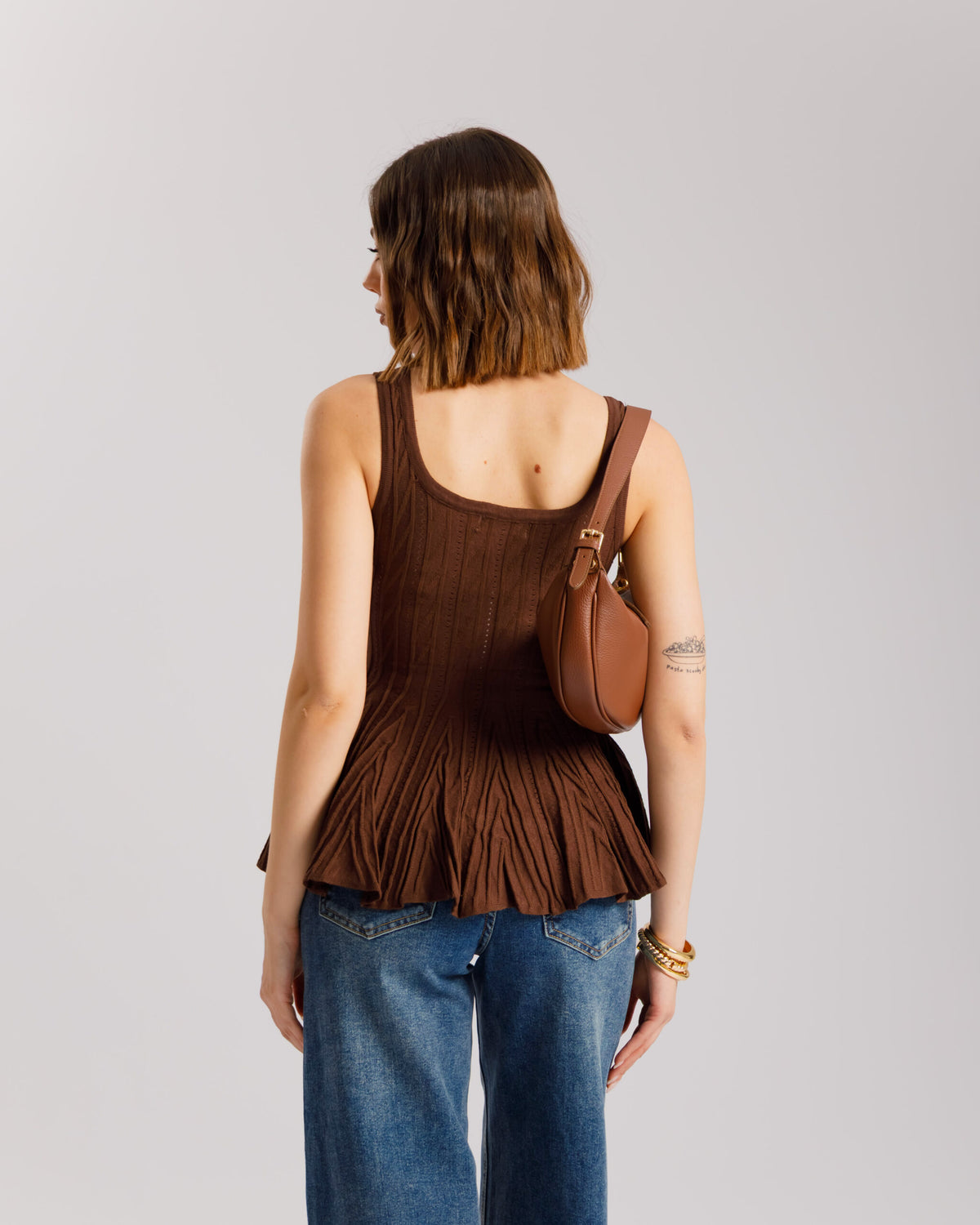 Top increspato con zip - PL11137