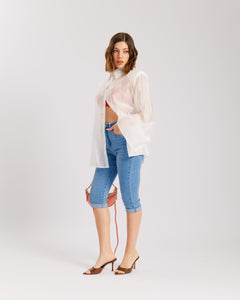 Jeans capri con piega - 7706