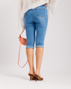 Jeans capri con piega - 7706