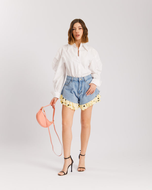 Shorts a campana con pois DENIM - PJ15062