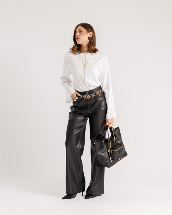 Pantaloni in finta pelle - VS9022