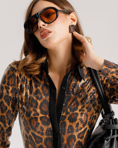 Body paillettes animalier - H1332