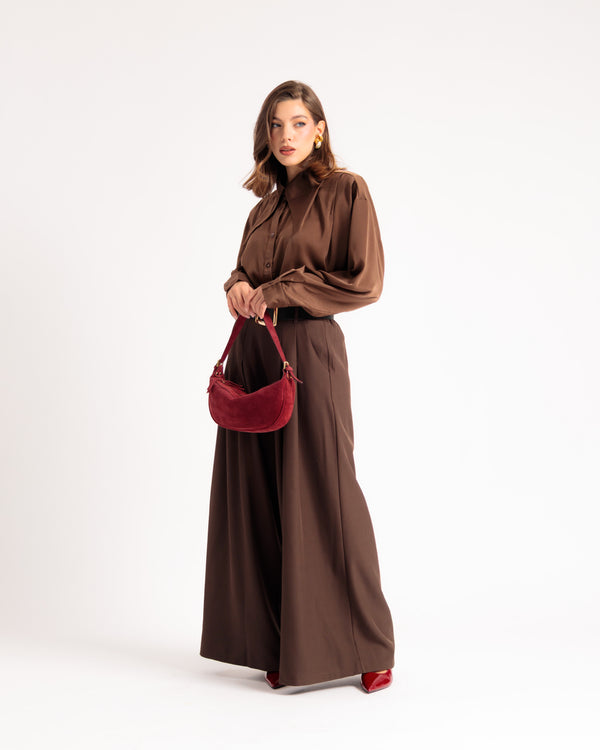 Pantalon palazzo avec ceinture - 1301