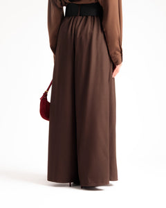 Pantalon palazzo avec ceinture - 1301