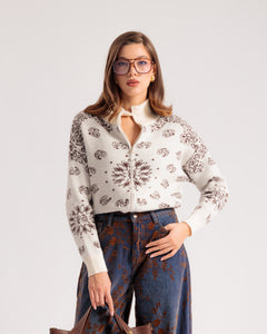 Cardigan zip bandana PANNA - AT9637