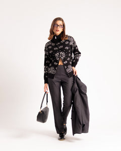 Cardigan zip bandana NERO - AT9637