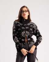 Cardigan zip bandana NERO - AT9637