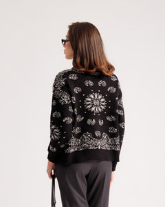 Cardigan zip bandana NERO - AT9637