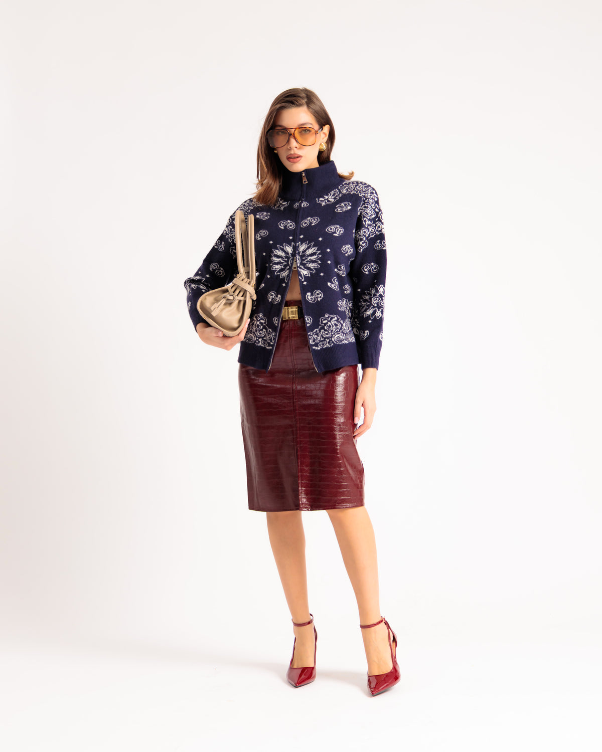 Cardigan zip bandana BLU - AT9637