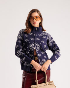 Cardigan zip bandana BLU - AT9637