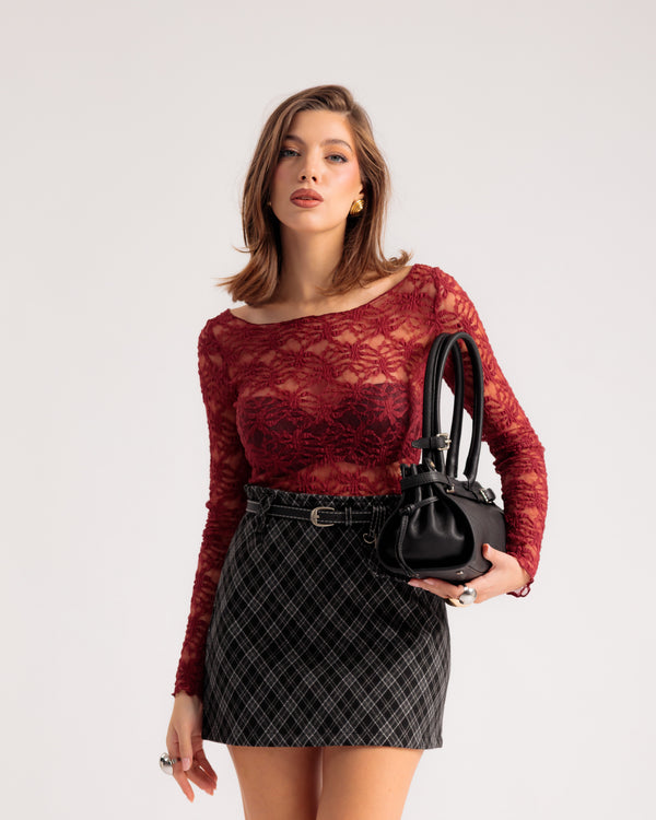 Pull en dentelle BORDEAUX - H17013