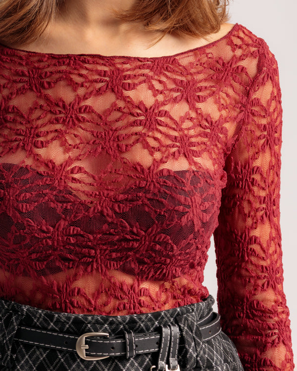 Pull en dentelle BORDEAUX - H17013
