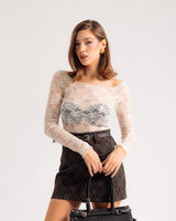 Pull en dentelle BLANC - H17013