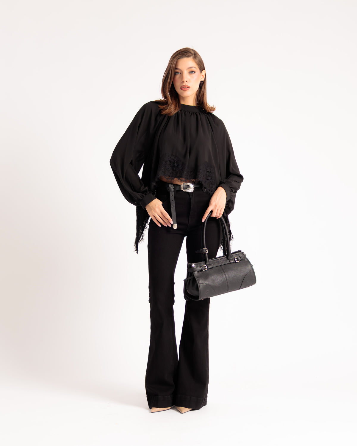 Camicia con colletto e pizzo - H16690