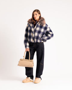 Bomber a quadri BLU - U90602